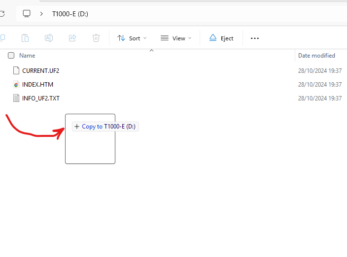 SoftDevice update Drag and Drop to T1000-E drive